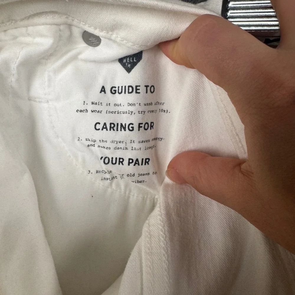 Madewell‎ 10 High-Rise Skinny Jeans White Button Fly Raw Hem K9108 Size 30 NEW